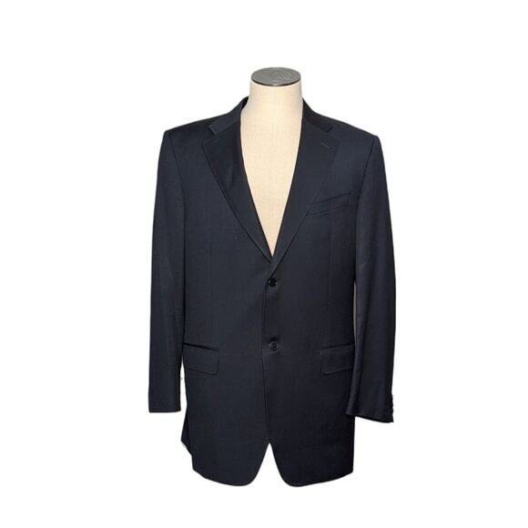 Canali Boyds Size 42R ? Black Italian Designer Blazer Sport Coat Normcore FLAWS - Picture 1 of 14